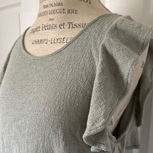 Sage Green Ruffle Sleeve Top